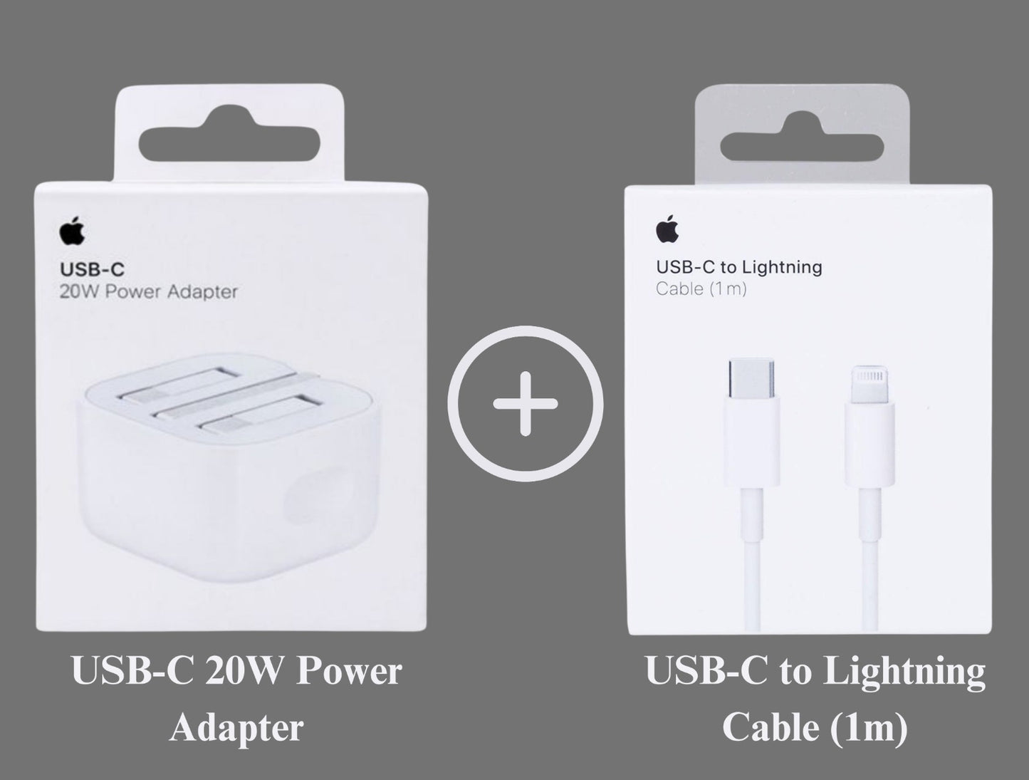 Bundle of Two: 20w Original Adapter with USB-C to Lightning Cable (1m)